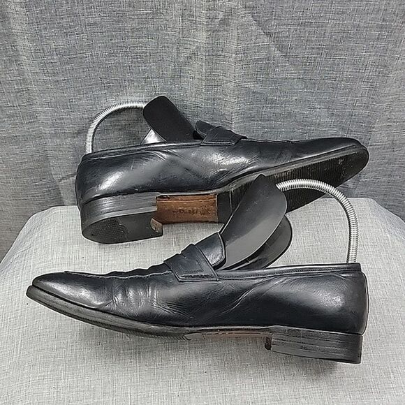 Tanino Crisci Men\'s Black Leather Dress Shoes Loafers Made in Italy SZ 10.5M main image 8